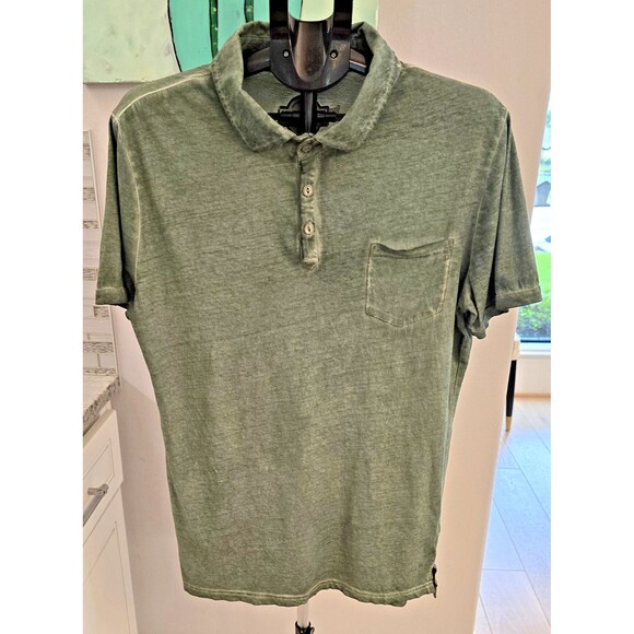 Industry Supply Co Polo Shirt Mens Large Green‎ Short Sleeve Pocket Casual Soft - Picture 1 of 3